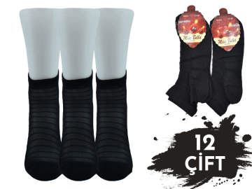 Miss Bella Kabartma Desen Bayan Tül Patik 12'li