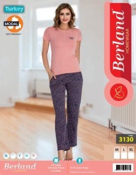 Berland 3130 Bayan Modal Kısa Kol Pijama Takımı