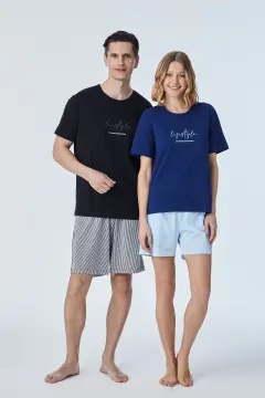Pijadore 2118 (M-L-XL-XXL) Kısa Kollu Bayan Şortlu Takım 4'lü
