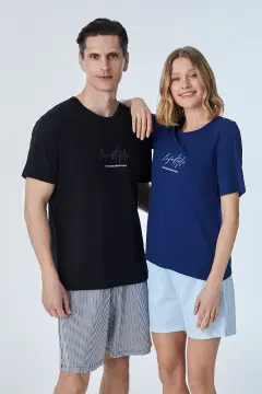 Pijadore 2118 (M-L-XL-XXL) Kısa Kollu Bayan Şortlu Takım 4'lü