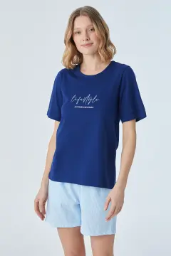 Pijadore 2118 (M-L-XL-XXL) Kısa Kollu Bayan Şortlu Takım 4'lü