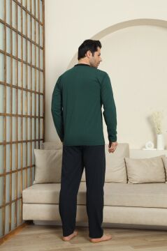 Modareya 3074 (M-L-XL-XXL) Erkek Uzun Kollu Pijama Takım 4'lü