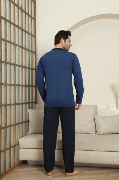 Modareya 3074 (M-L-XL-XXL) Erkek Uzun Kollu Pijama Takım 4'lü