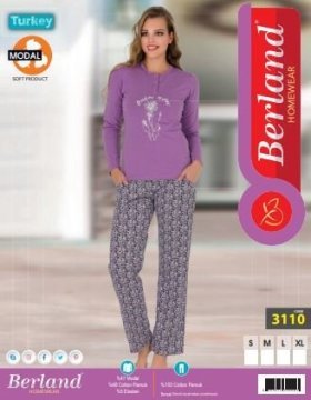 Berland 3110 Bayan Modal Uzun Kol Pijama Takımı
