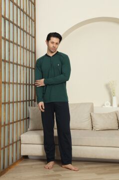Modareya 3071 (M-L-XL-XXL) Erkek Uzun Kollu Pijama Takım 4'lü