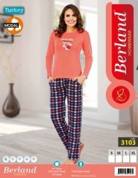 Berland 3103 Bayan Modal Uzun Kol Pijama Takımı