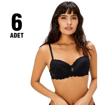 Cansoy 153 Dolgulu Dantelli Bayan Sütyen Takım 6'lı