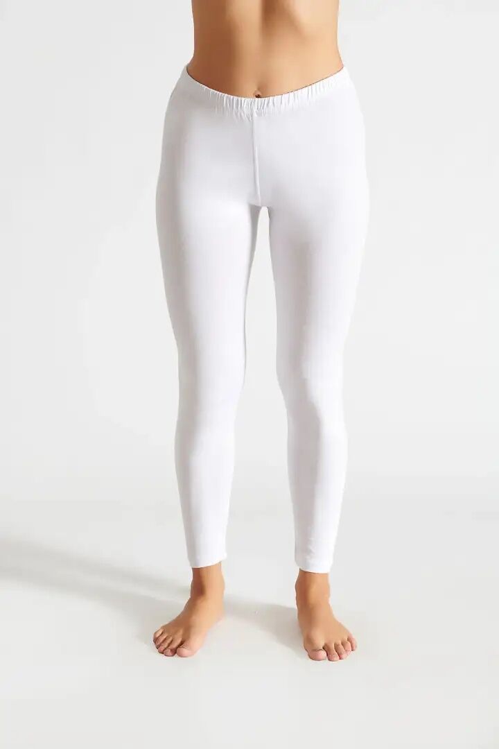 Tutku 0173 Bayan Uzun Düz Tayt 6'lı BEYAZ - 8/4XL