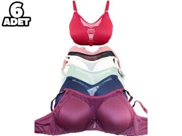 Aysemin 5099 C Cup (85-90-95-100-105) Balensiz Desteksiz Bayan Sütyen 6'lı
