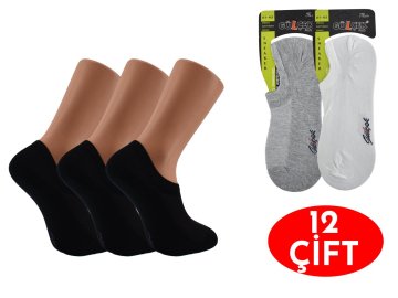 Gülçek Dikişsiz Erkek Sneaker Çorap 12'li