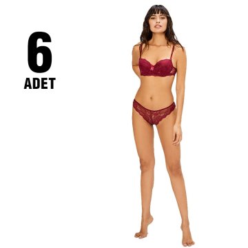 Cansoy 153 Dolgulu Dantelli Bayan Sütyen Takım 6'lı