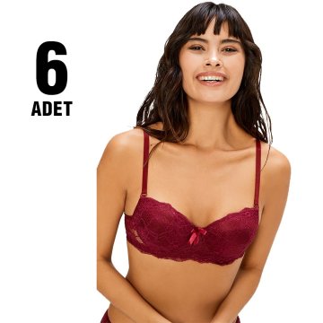 Cansoy 153 Dolgulu Dantelli Bayan Sütyen Takım 6'lı