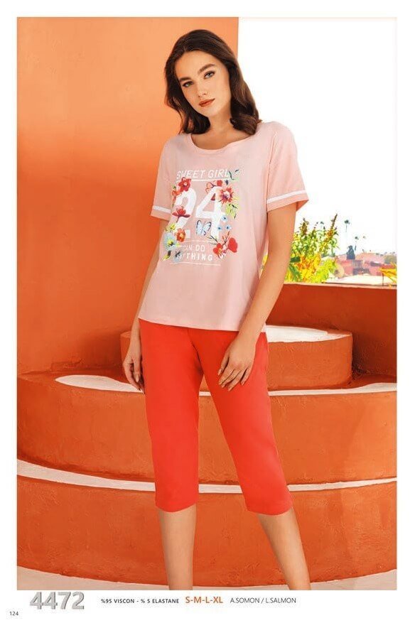 Güryıldız 4472 Kısa Kollu Kapri Bayan Pijama Takımı