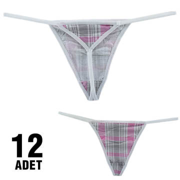 Selce 19 Bayan Desenli Tanga 12'li
