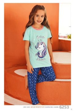 Güryıldız 6253 Kısa Kollu Kız Çocuk Pijama Takımı