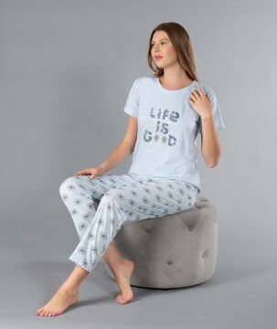Alperi 780-30 (M-L-XL-XXL) Bayan Kısa Kollu Pijama Takım 4'lü