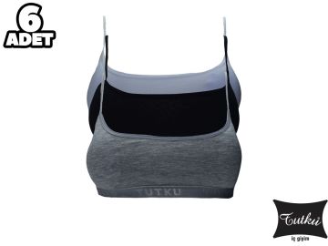 Tutku 0847 Kız Çocuk Pedli Alıştırma Sütyen 6'lı