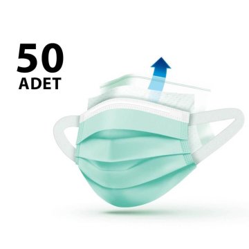 Enzim Mask 3 Katlı Yumuşak Elastik Kulaklı Maske 50'li