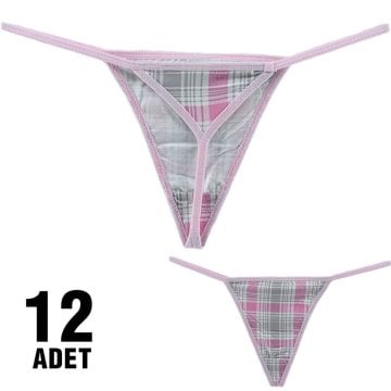 Selce 21 Bayan Desenli Tanga 12'li