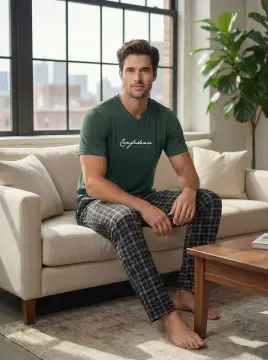 Tekten 8210 (M-L-XL-XXL) Erkek Kısa Kollu Pijama Takım