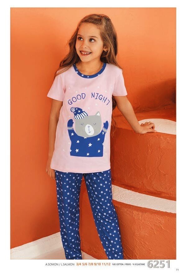 Güryıldız 6251 Kısa Kollu Kız Çocuk Pijama Takımı