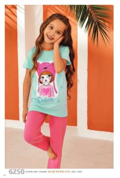 Güryıldız 6250 Kısa Kollu Kız Çocuk Pijama Takımı