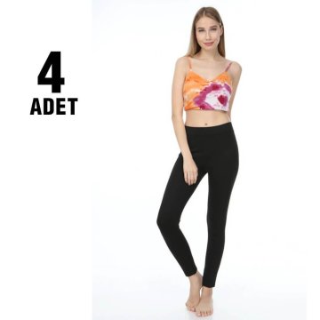 Sahra Ten 160 Çelikli Cepli Battal Bayan Tayt 4'lü