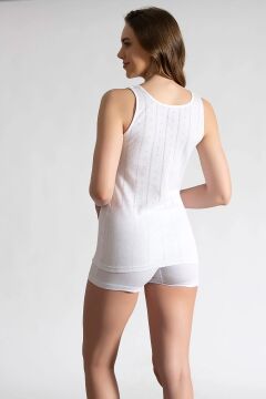 Tutku Elestan Kalın Askılı Jakarlı Bayan Atlet 6'lı