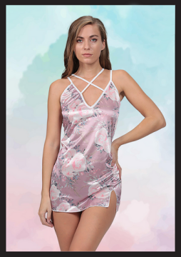 SHE 1328 Erotik Saten Gecelik