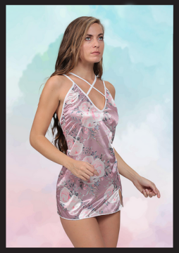 SHE 1328 Erotik Saten Gecelik