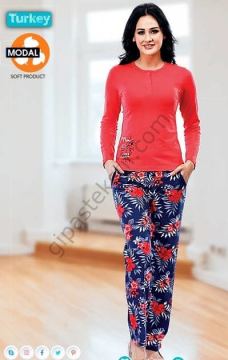 Berland 3098 Bayan Modal Uzun Kol Pijama Takımı