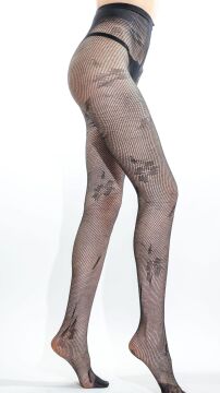 Daymod Çiçek Dantel Külotlu Çorap SİYAH - M-L