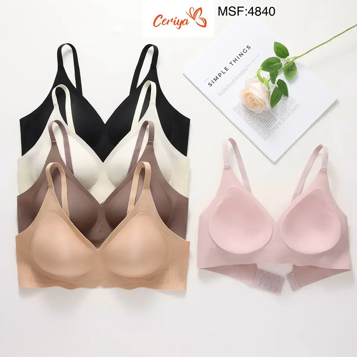 Ceriya 4840 (M-L-XL-XXL) Zero Gram Lazer Kesim Bayan Sütyen 6'lı