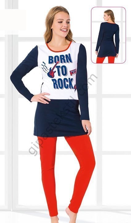 POLKAN BAYAN UZUN KOLLU PİJAMA TAKIMI