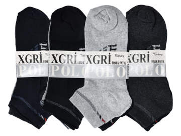 XGRİ POLO Penye Erkek Patik 12'li