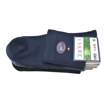 Vakre 9106-3 (40-44 NO) Dikişsiz Erkek Bambu Yarım Konç Çorap 12'li