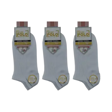 XGRİ POLO B-87-1 (35-40) Yıkamalı Dikişsiz Bayan Penye Patik Çorap 12'li