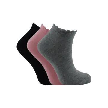 XGRİ POLO B-87-2 (35-40) Yıkamalı Dikişsiz Bayan Penye Patik Çorap 12'li