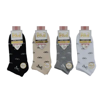 XGRİ POLO B-87-4 (35-40) Yıkamalı Dikişsiz Bayan Penye Patik Çorap 12'li