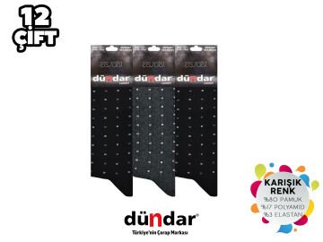 Dündar 003-5 Dikişsiz Erkek Likralı Penye Çorap 12'li