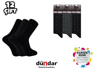 Dündar 003-5 Dikişsiz Erkek Likralı Penye Çorap 12'li