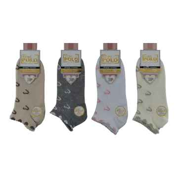 XGRİ POLO B-87-5 (35-40) Yıkamalı Dikişsiz Bayan Penye Patik Çorap 12'li