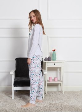 Vienetta 4636 Uzun Kollu Bayan Pijama Takımı