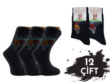 Halley 15226 %70 Pamuk Erkek Çocuk Çorap 12'li