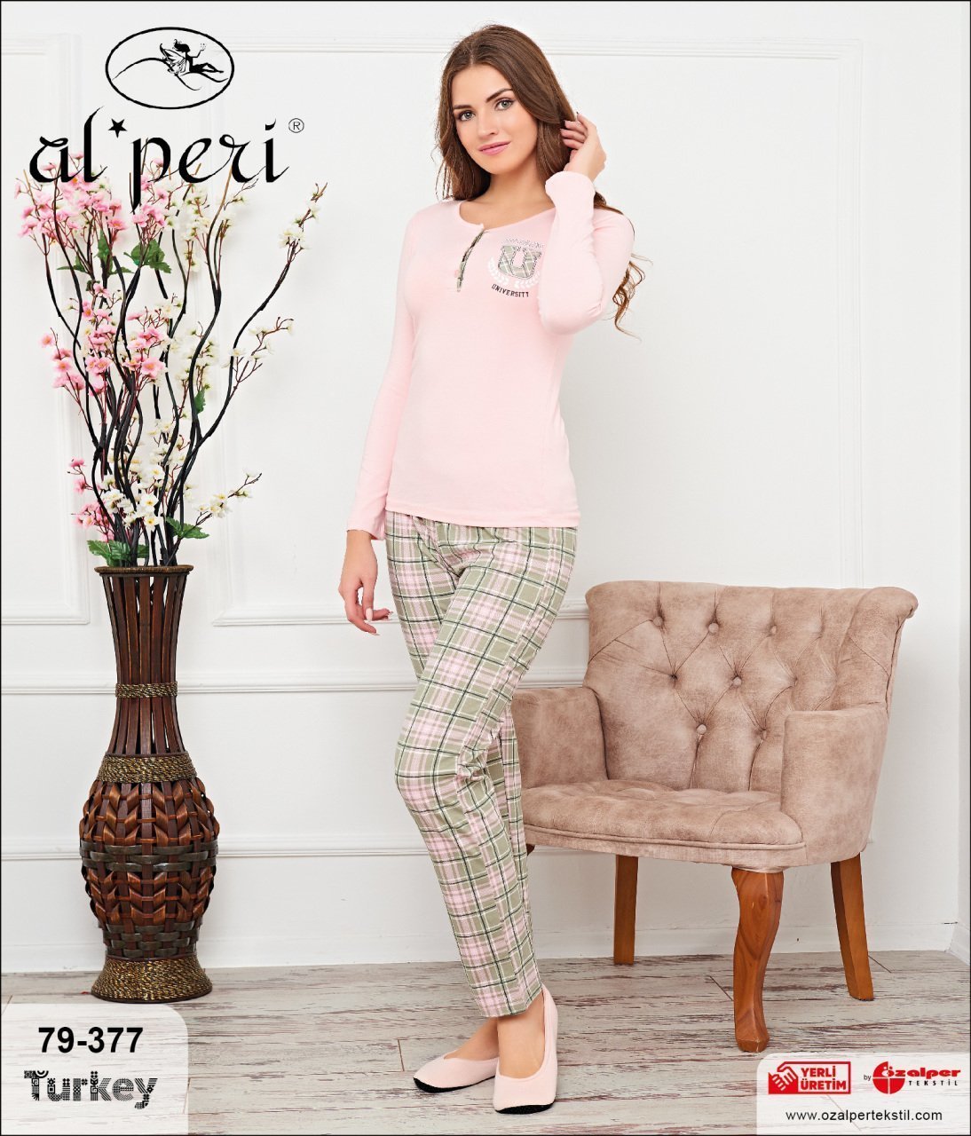 Alperi 79-377 Bayan Uzun Kol Pijama Takım