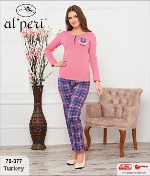 Alperi 79-377 Bayan Uzun Kol Pijama Takım