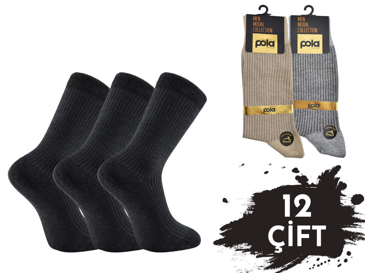 Pola 1625 Parfümlü Yazlık Dikişsiz Modal Erkek Çorap 12'li