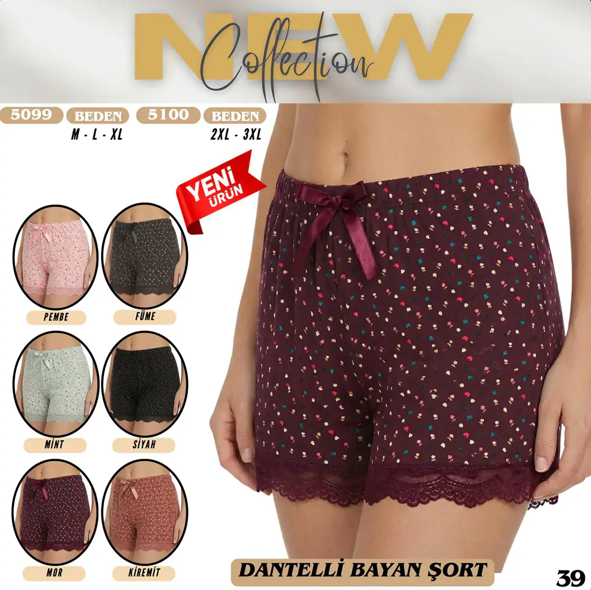 Dondeza 5099 (M-L-XL) Home Style Bayan Şort 6'lı