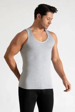 Tutku 0101 Erkek Renkli Penye Atlet 6'lı GRİ - 7/3XL