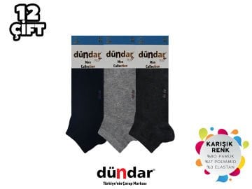 Dündar Dikişsiz Yıkamalı Kokulu Erkek Likralı Penye Patik Çorap 12'li